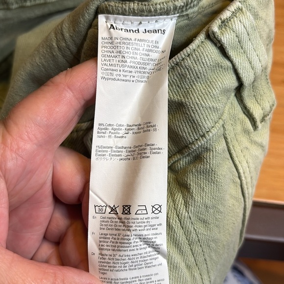 NWT Abrand- Carrie Carpenter Jeans in Color Sage. Size 26 - Picture 5 of 12